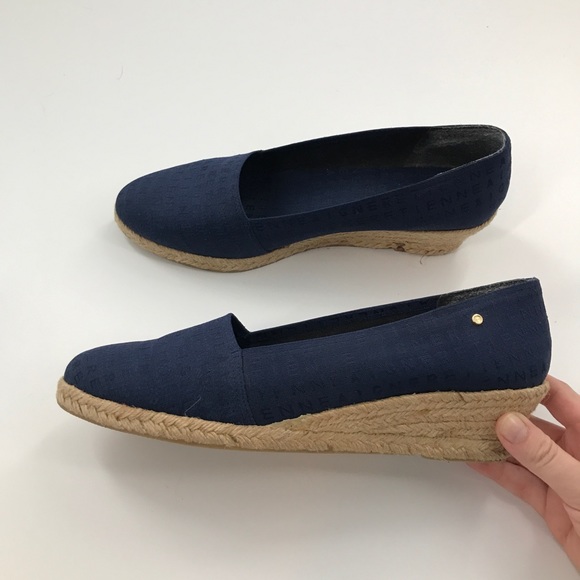 Etienne Aigner Navy Low Wedge Espadrilles Size 10 - Picture 4 of 8